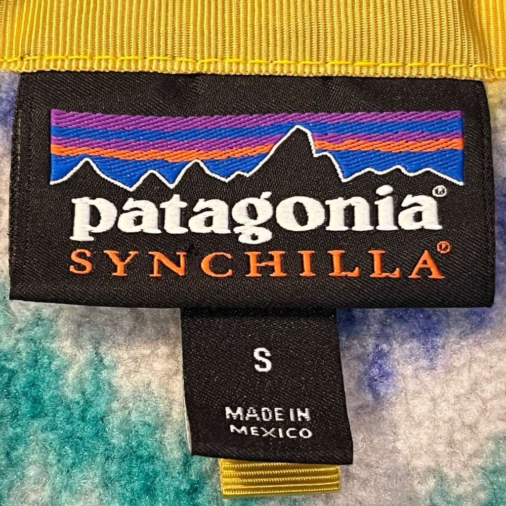 Patagonia Synchilla Size Small Snap T Fleece Pullover Aztec Print Jacket - Picture 6 of 8